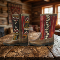 Bottes kilim en cuir véritable exceptionnelles