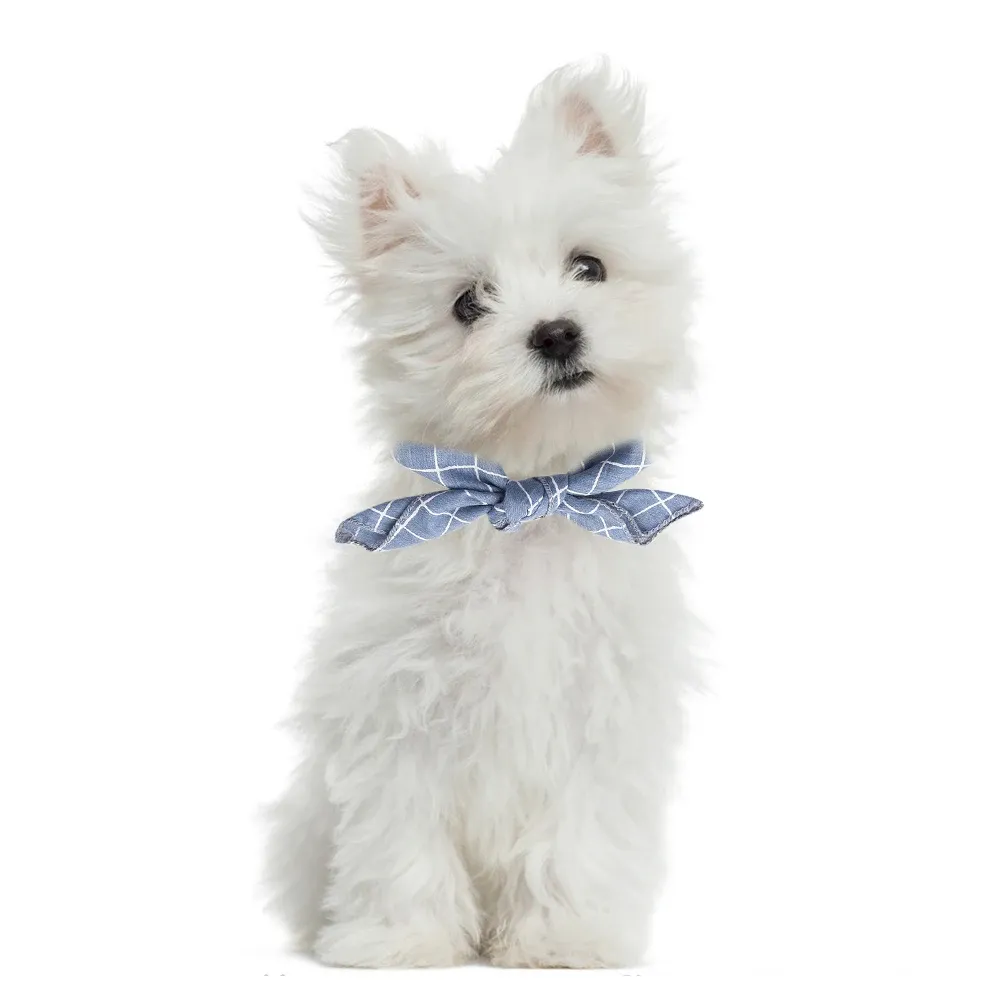 Pet Bandanas Plaid Dots Style Cotton Washable Pet Square Bib Scarf Bowties Collar Dog Bandanas Custom Logo