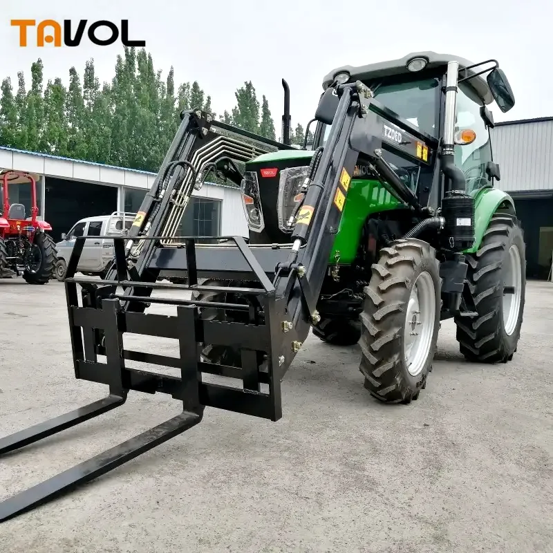 Tracteur 4X4 roue 4WD 40hp 50hp 60hp 70hp 90hp 100hp chargeur frontal tracteur agricole jardin