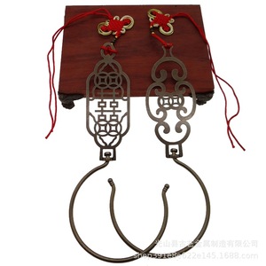 ตะขอเกี่ยวผ้าม่านลายคู่แห่งความสุขทำจากทองเหลืองสไตล์ศิลปะโบราณ สำหรับผ้าม่านเตียง ผิวขัดเงา สไตล์นีโอคลาสสิก - Product Image 4