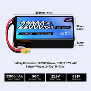 고용량 22.8V 22000mAh RC FPV 드론 배터리 HV 100C 6S Llipo 드론 리튬 배터리 FPV UAV 항공기 극한 조건 - Product Image 5