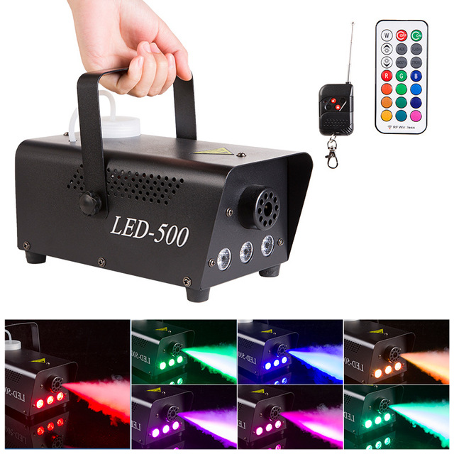 Remote Control LED Stage Smoke Machine 500W/400W AC Powered 220V Halloween Sprayer Atomizer