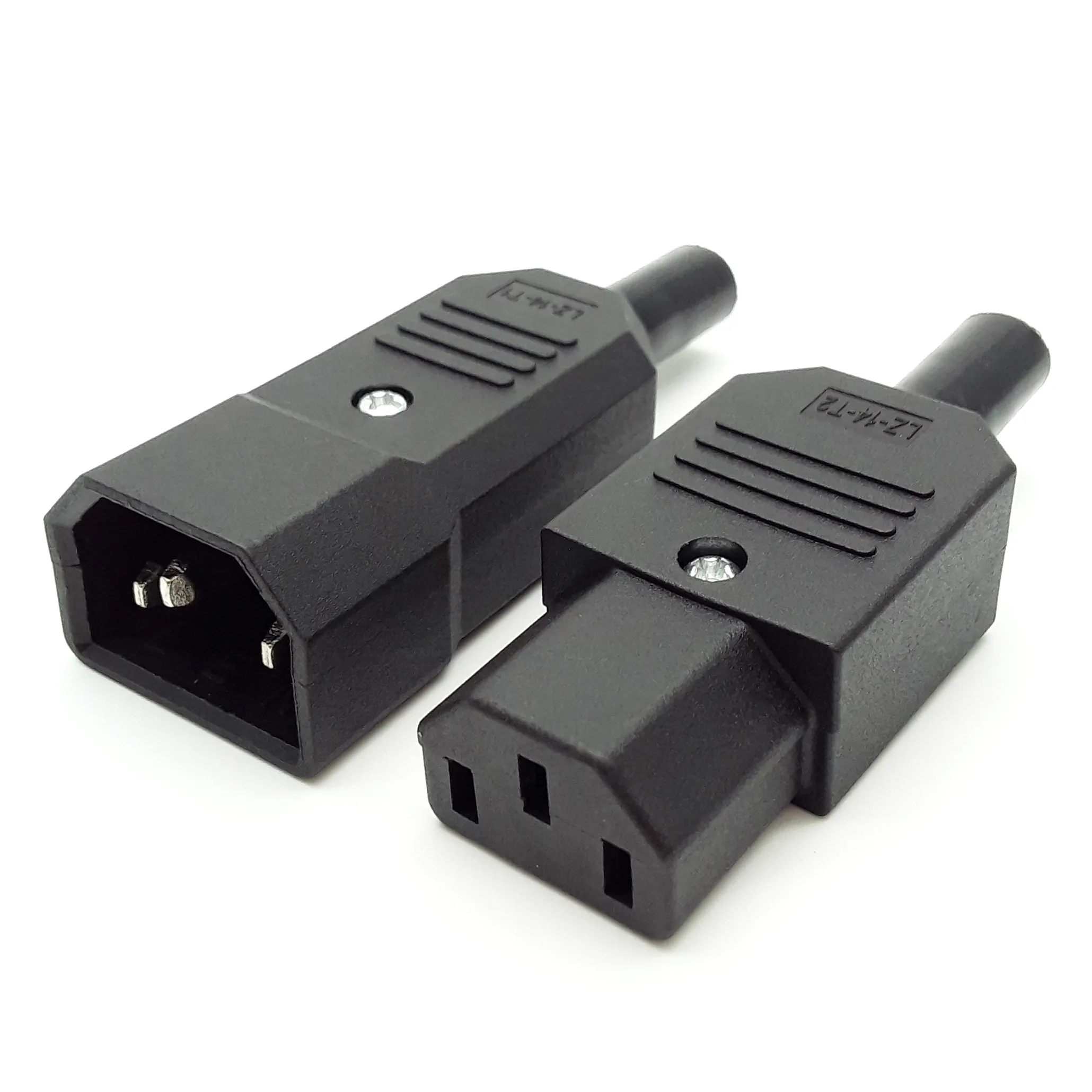 Conectores do cabo de alimentação do sexo masculino e feminino C13 e C14 fio elétrico terminal de conector de alimentação da bateria