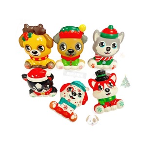 Juguetes de peluche de perro de dibujos animados navideños de 10.5 cm, juguete suave de TPE para aliviar el estrés para niños, regalo decorativo - Product Image 5