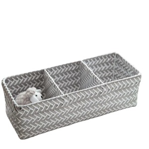 Woven Storage Basket Rectangle 1-3L Handmade Minimalist Bathroom Desk Organizer - Product Image 4
