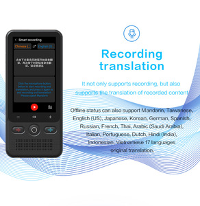 Traducteur audio de langue T18 138 dispositif de <span class=keywords><strong>traduction</strong></span> en ligne double bande WIFI Photo 17 traducteur <span class=keywords><strong>vocal</strong></span> de poche intelligent hors ligne - Product Image 2