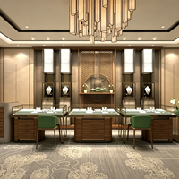 Nouveau magasin de bijoux en jade de style chinois, design d'intérieur complet