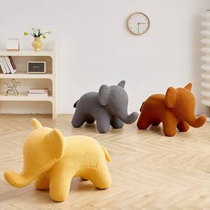 Chaise en peluche jaune en forme d'éléphant, style dessin animé, siège de salon pour enfants et adultes - Product Image 4