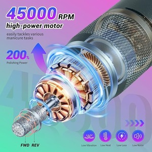 Professional 45000RPM Electric <b>Nail</b> Drill Low Noise <b>Nail</b> Sander File Machine Rechargeable <b>Nail</b> File for Manicure Salon Tool - Product Image 4