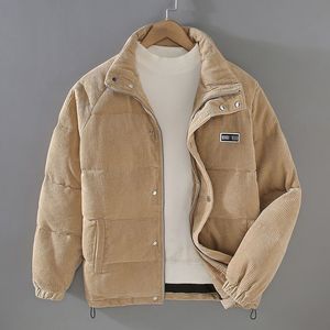 Veste décontractée en coton pour hommes avec col montant en velours côtelé chaud <span class=keywords><strong>Manteau</strong></span> ODM d'hiver teint uni réversible en tailles <span class=keywords><strong>XS</strong></span> XL Fermeture à glissière - Product Image 1