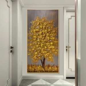 Peint à la main 100% <span class=keywords><strong>peinture</strong></span> à l'huile sur toile arbre abstrait <span class=keywords><strong>acrylique</strong></span> or photo décoration de la maison <span class=keywords><strong>couteau</strong></span> photo peintures à la main - Product Image 2
