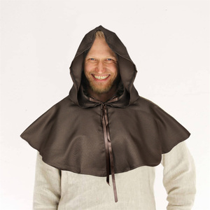 Cape Courte à Capuche Médiévale Vintage Gothique Sorcière Diable Poncho Léger Accessoire de Cosplay Halloween LARP - Product Image 3