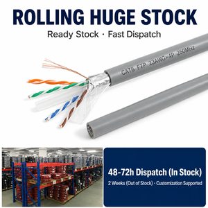 <span class=keywords><strong>สาย</strong></span>อีเธอร์เน็ตอุตสาหกรรม Cat6 FTP ขนาด 23AWG ยาว 305 ม./กล่อง ทองแดงแท่งหุ้มฉนวน PVC 8C4P ป้องกันด้วยฟอยล์ LAN 250MHz 1Gbps แบบม้วน - Product Image 6