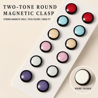 Magnet Hijab Bulat Dua Warna Flatback Adjustable Tanpa Lubang Penjepit Magnetik Resin Hijab Instan Kerudung Selendang Kerudung Muslimah Wanita