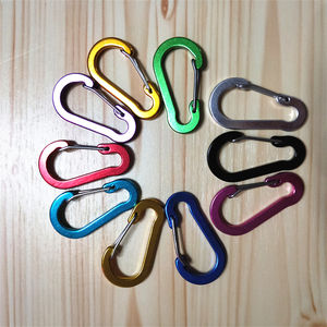 Clips de mosquetón ligeros multiusos negros Hebilla en forma de D Hebilla de resorte plana en forma de D Mosquetón de aluminio - Product Image 3