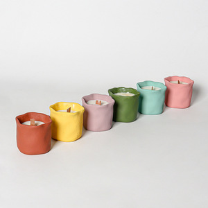 Conteneurs de bougies haut de gamme à la main récipient en béton boîtes de bougies Vase de ciment de mariage tasse de bougie vide pour le bureau - Product Image 5