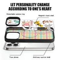 Coque de téléphone magnétique détachable 3-en-1 mignonne et féminine pour iPhone 17 Pro Max 15 14 Plus, en TPU et PC transparent avec impression