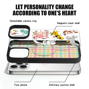 Custodia per telefono magnetica Girly graziosa 3 in 1 strato staccabile per iPhone 16 Pro Max 15 14 Plus TPU PC trasparente Cover Mobile con stampa - Product Image 5