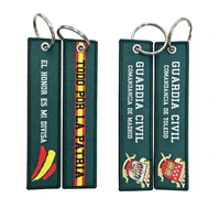 BSBH Nouveau design Porte-clés personnalisé tissé avec étiquette nominative, logo brodé par sublimation, porte-clés Jet Tag