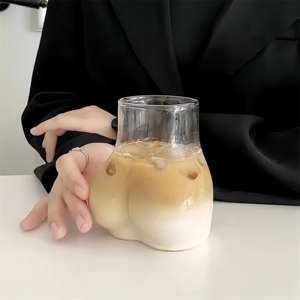 Nuova Tazza in Vetro Borosilicato Creativa e Personalizzata da 450ml con Impugnatura per <span class=keywords><strong>Caffè</strong></span>/Latte/Acqua, Regalo Aziendale, Design Originale - Product Image 4