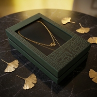 Boîte cadeau en papier rigide personnalisée en trois parties avec fenêtre en PVC, boîte d'emballage pour bijoux avec insert en mousse