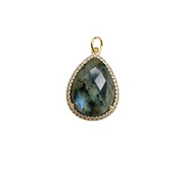Pendentifs en pierre naturelle œil de tigre, améthyste et quartz clair, forme goutte d'eau, micro-pavés, best-sellers vintage