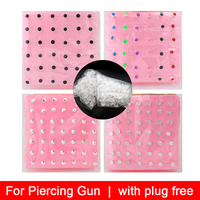 Gewöhnliche billige Ohrringe Ohr stecker 49 Paare 4mm mit 98 Stück Silikons topfen für Ohr piercing Ohr piercing Werkzeug Schmerzloser Ohr piercer