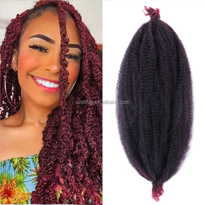 Extensions de tresses synthétiques Marley teintes chimiquement de 24 pouces, en fibre haute température pour femmes africaines, tresses torsadées afro kinky - Product Image 1