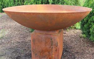 Antique <strong>Outdoor</strong> Corten Steel Bowl <strong>Fire</strong> <strong>Table</strong> - Product Image 6