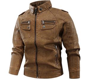 2024 conception personnalisée hommes veste en cuir fermeture éclair Logo impression confortable vêtements d'hiver produit fini de haute qualité moto - Product Image 2