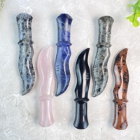 Vente en gros de pierres précieuses naturelles, sculpture de poignard, artisanat en cristal, couteau en obsidienne, modèle d'épée malais, style unique de Feng Shui, décoration, cadeau