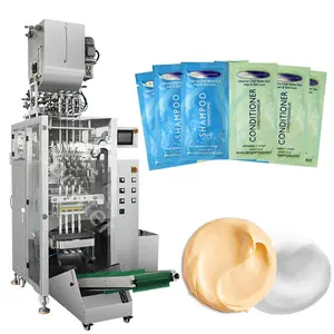 Machine automatique à plusieurs voies facile à utiliser pour l'emballage de petits sachets de gel douche liquide, d'échantillon de shampooing et de crème pour le corps