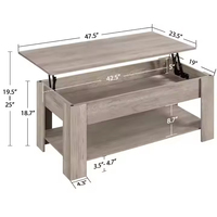 Table basse moderne réglable avec plateau relevable, multifonctionnelle, extensible, en bois, pour la maison, meubles de salon