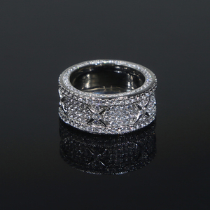 Đầy đủ vi mở CZ Iced ra người đàn ông cậu bé ngón tay đồ trang sức rhodi mạ engagement Band Hip hop vòng - Product Image 6