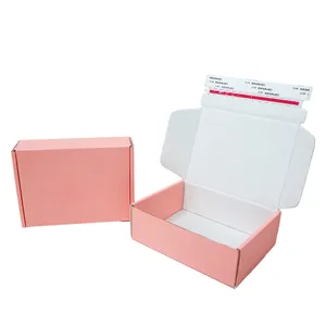 Wholesale Custom Printed Logo Small Pink Shipping Mailer Packaging Box For Shipping and Small Business