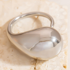 Bague Goutte d'Eau Géométrique en Acier Inoxydable, Ouverte, Minimaliste, Unisexe, Idée Cadeau - Product Image 2