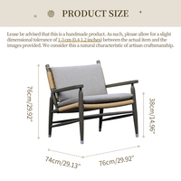 Fauteuil de jardin en teck moderne et écologique, résistant aux intempéries, avec corde PE tressée, confortable et durable, pour la relaxation et la récupération, chaise de patio