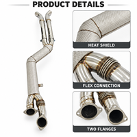 Système d'échappement en acier inoxydable avec double collecteur et bouclier thermique pour Mercedes-Benz C43 AMG C450 W205