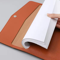 Dompet File A6 Grosir, Tas Dokumen Kulit PU dengan Penutup Magnetik, Pouch Dokumen dengan Cetak Logo Kustom, Map File untuk Dokumen Penting