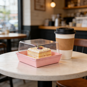 Boîte d'emballage en papier rose pour charcuterie, donuts, macarons, gaufres et produits de boulangerie, avec fenêtre, jetable - Product Image 5