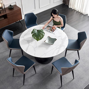 <span class=keywords><strong>Tavolo</strong></span> da Pranzo Girevole Estensibile e Retrattile - <span class=keywords><strong>Tavolo</strong></span> Rotondo Pieghevole Moderno per Appartamenti a <span class=keywords><strong>6</strong></span> <span class=keywords><strong>Posti</strong></span> con Superficie in Pietra Sinterizzata Resistente - Product Image 2