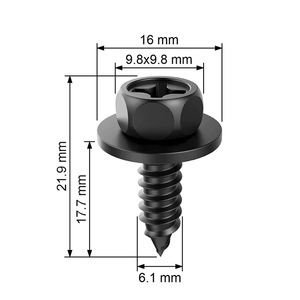 Tornillos Autorroscantes de Cabeza Hexagonal de 6.1 mm de Diámetro y 21.9 mm de Longitud para Guardabarros y Protectores de Parachoques de Metal para Toyota y Lexus - Product Image 1