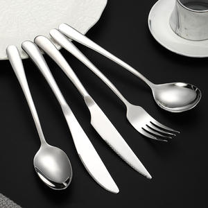 Elegante Juego de Cubiertos de Acero Inoxidable 304 con Mangos Gruesos, Vajilla Occidental para Bodas, Cuchillos y Tenedores Ecológicos Plateados - Product Image 2