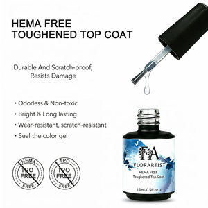 15 มล. HEMA FREE Toughened Top Coat - ยาทาเล็บเจลแบบมืออาชีพ ไม่ต้องเช็ด ให้ความเงางามสูง ป้องกันรอยขีดข่วน และติดทนนาน ให้ความเงางามแบบกระจก - Product Image 4