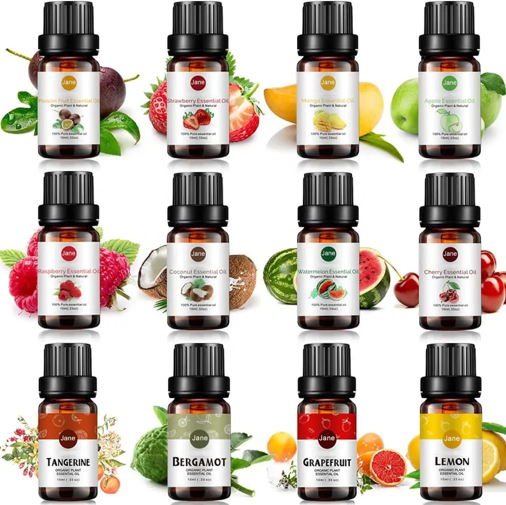 Fruit Essential Oil Grapefruit Bergamot Tangerine Lemon Strawberry Raspberry Mango Coconut Passion Fruit Apple Cherry Watermelon