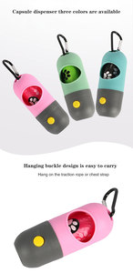 Distributeur de sacs à déjections canines en plastique avec éclairage LED, design capsule portable et pelle à crottes pour support de sacs à excréments de chien - Product Image 6