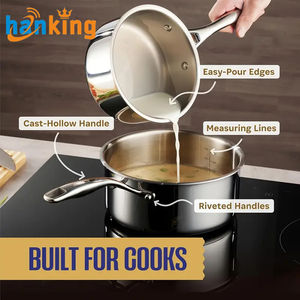 Ehanking Lot de 15 ustensiles de cuisine en acier inoxydable pour cuisinière à gaz à induction, casseroles, poêles et ustensiles de cuisine pour la maison et le restaurant - Product Image 3