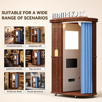 Machine Photobooth Intelligente au Design Vintage Fermé avec Système d'Impression Intégré pour Distributeurs Étrangers et Marché Commercial