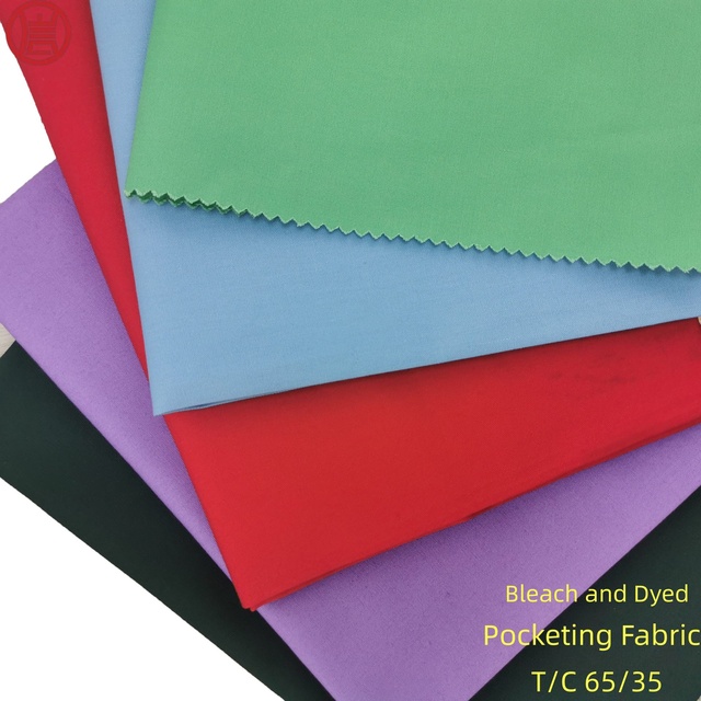 T/C 65/35  45*45 Bleach and Dyed Tc Fabric for Marking Pocketing