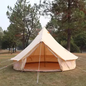 3M 4M 5M 6M Tourist Outdoor Camping Luxury Yurt Canvas Cotton Oxford Bell Tent For Family Outdoor Camping